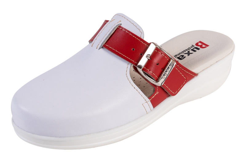 Rúgós egészségügyi cipő MED20 - Fehér pirossal
