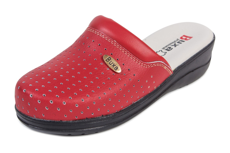 Rúgós egészségügyi cipő MED11 - Piros / Fekete külső talp