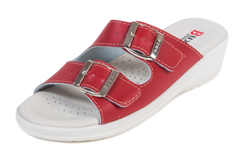 Rúgós egészségügyi cipő MED15 - Piros / Fehér külső talp