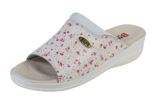 Rúgós egészségügyi cipő MED30 - Fehér apró virágokkal